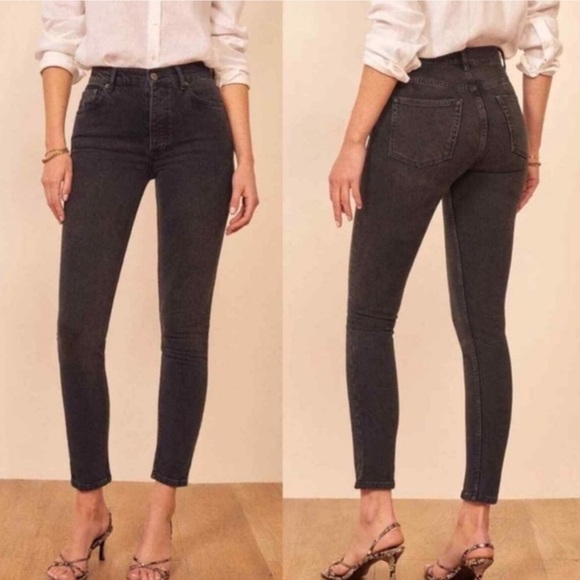 Reformation Serena Faded Black High Rise Jeans